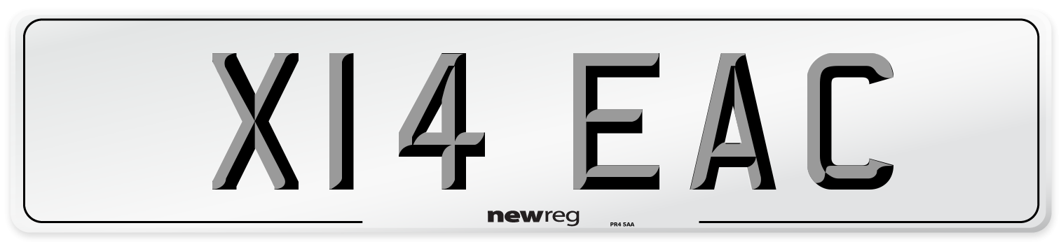 X14 EAC Number Plate from New Reg